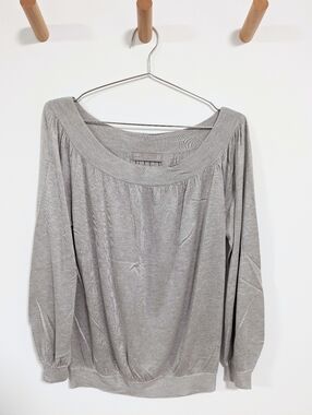 Zara Flowy Knit Boatneck Top – Grey, Women's M